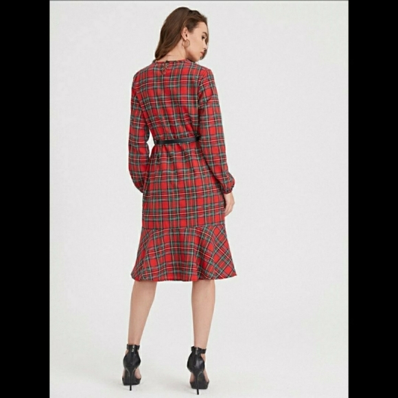 NWT Red Belted Dress - Picture 2 of 7